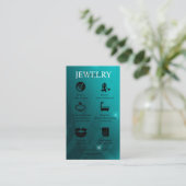 Modern Professional Turquoise Jewelry Care Visitekaartje (Staand voorkant)