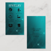 Modern Professional Turquoise Jewelry Care Visitekaartje (Voorkant / Achterkant)