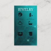 Modern Professional Turquoise Jewelry Care Visitekaartje (Voorkant)