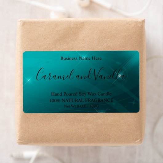 Modern Professional Turquoise - kaarsenlabel Etiket (Insitu)