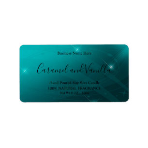 Modern Professional Turquoise-kaarsenlabel Etiket