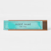 Modern Professional Turquoise Waterverf Bureau Naambordje (Voorkant)