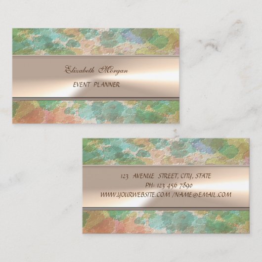 Modern Professional, Waterverf Splash, Stripe Visitekaartje (Voorkant / Achterkant)