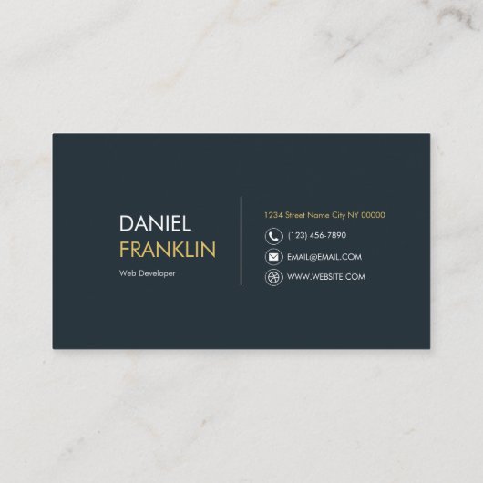Modern Professional Web Developer Visitekaartje (Achterkant)