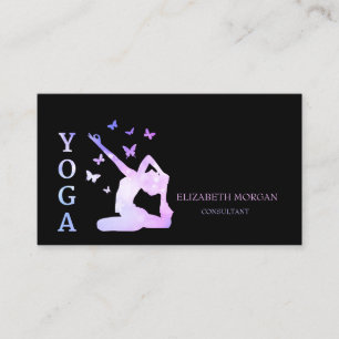 Modern Professional Women Silhouette Yoga Visitekaartje