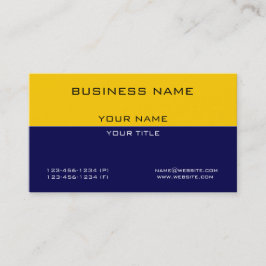 Modern Professional Yellow Navy Blue Business Visitekaartje