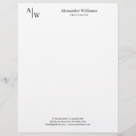 Modern Professioneel 2 Monogram Minimalistisch Zwa Briefhoofd