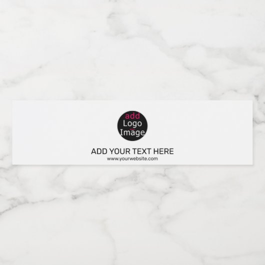 Modern Professioneel Aangepast Zakelijk Chic Wit Waterfles Etiket (Enkel label)