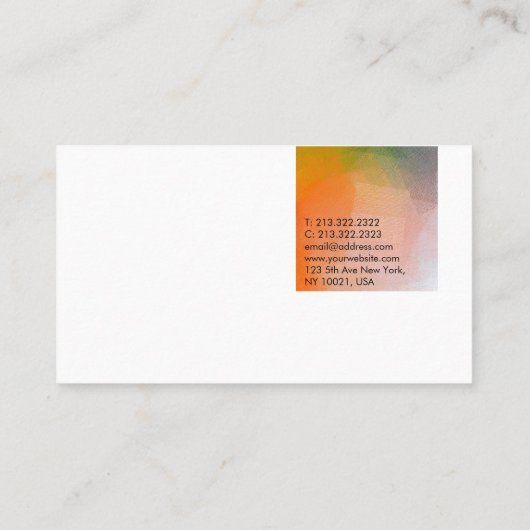 Modern Professioneel Abstract Elegant Artistic Visitekaartje (Achterkant)