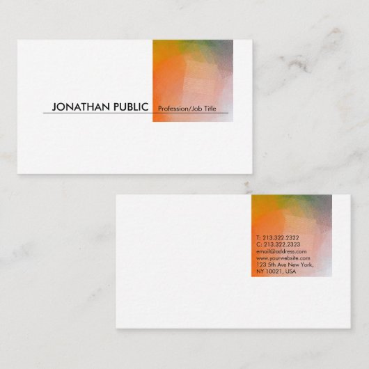 Modern Professioneel Abstract Elegant Artistic Visitekaartje (Voorkant / Achterkant)