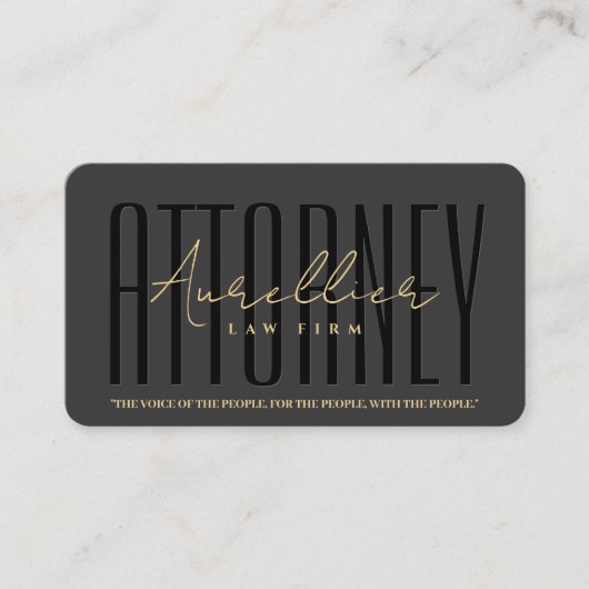 Modern professioneel advocatenkantoor Black Visitekaartje (Voorkant)