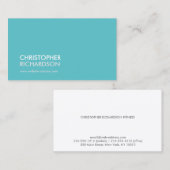 MODERN PROFESSIONEEL Aqua Blue Visitekaartje (Voorkant / Achterkant)