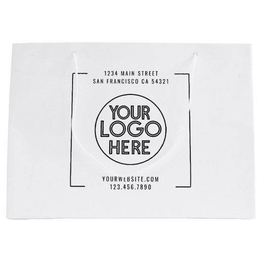 Modern professioneel bedrijf aangepaste Logo Groot Cadeauzakje (Voorkant)