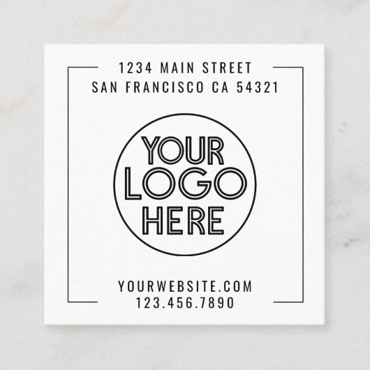 Modern professioneel bedrijf aangepaste Logo Vierkante Visitekaartje (Voorkant)