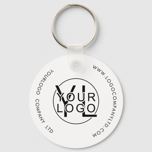 Modern professioneel bedrijf Black Logo Sleutelhanger (Achterkant)