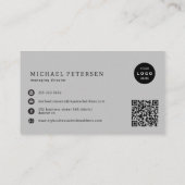 Modern professioneel bedrijf logo QR code Visitekaartje (Achterkant)
