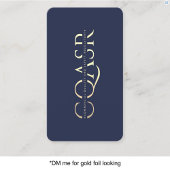 Modern Professioneel Bedrijf Monogram Donkerblauw Visitekaartje