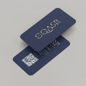 Modern Professioneel Bedrijf Monogram Donkerblauw Visitekaartje