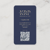 Modern Professioneel Bedrijf Monogram Donkerblauw Visitekaartje (Achterkant)