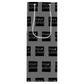 Modern Professioneel Bedrijfslogo Grijs Wijn Cadeautas (Voorkant)