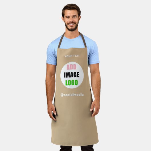 Modern Professioneel bewerkbaar Bedrijf Logo Tan Schort (Gedragen)