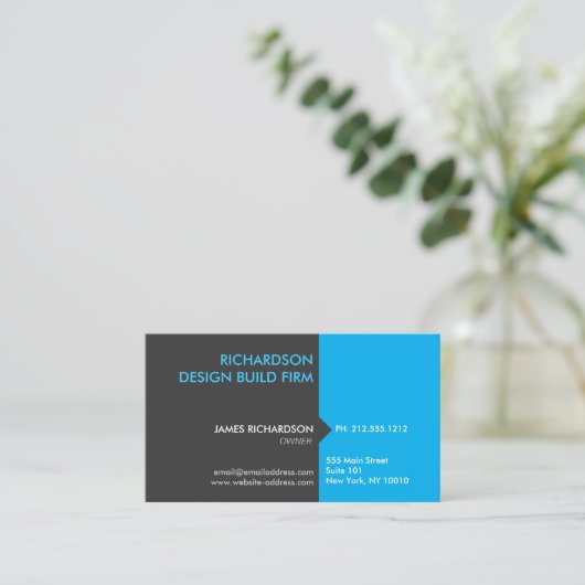 MODERN & PROFESSIONEEL BLAUW/DK GRIJS Visitekaartj Visitekaartje (Staand voorkant)