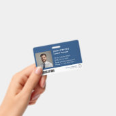 Modern Professioneel Blauw Logo Personeel ID QR Co Badge (Handheld)
