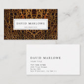 Modern professioneel bruin tweekleurig lederen eff visitekaartje (Voorkant / Achterkant)