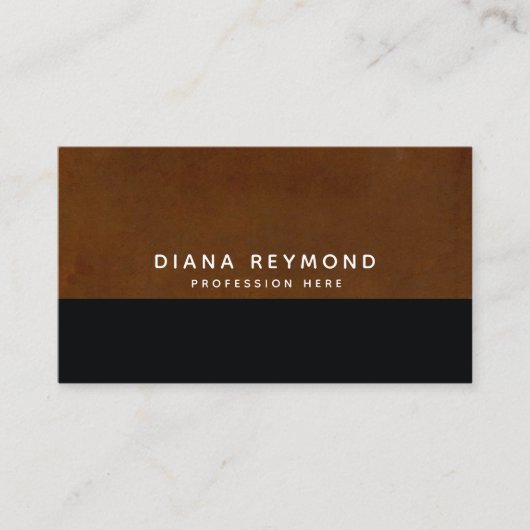 Modern professioneel bruin & zwart visitekaartje (Voorkant)