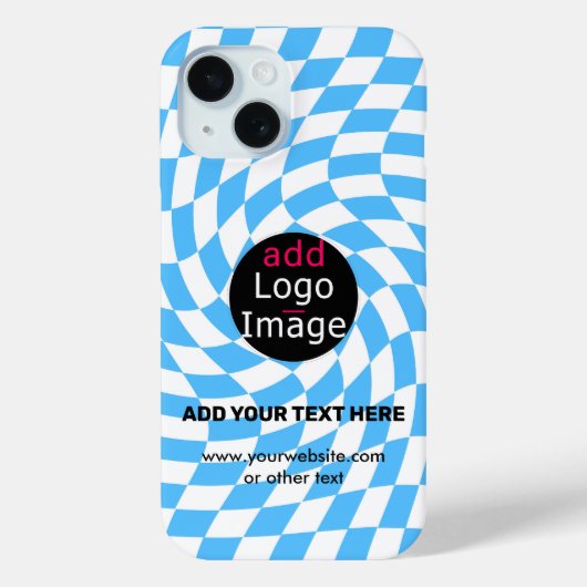 Modern Professioneel Chic Checker Bord Blue Custom Case-Mate iPhone Case (Achterkant)