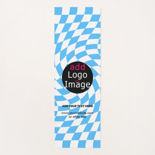 Modern Professioneel Chic Checker Bord Blue Custom Yogamat (Voorkant)