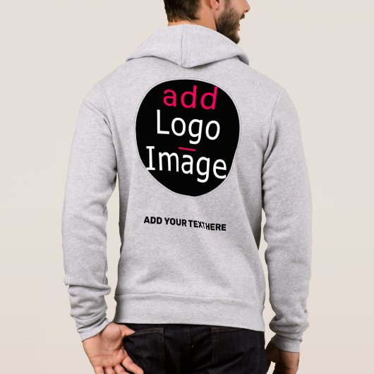 Modern Professioneel Chic Custom Branding Bord Gri Hoodie (Achterkant)