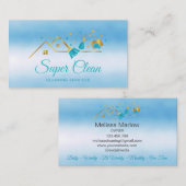 Modern professioneel commercieel schoonmaakhuis visitekaartje (Voorkant / Achterkant)