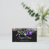 Modern professioneel commercieel schoonmaakhuis visitekaartje (Staand voorkant)