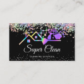 Modern professioneel commercieel schoonmaakhuis visitekaartje (Voorkant)