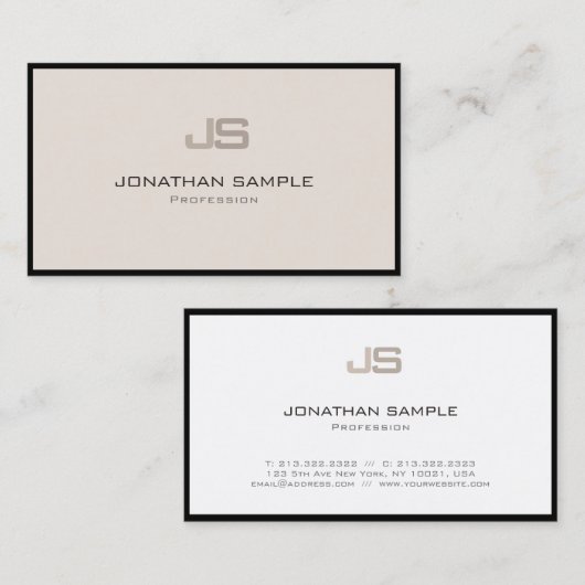Modern Professioneel Creatief Monogram Duidelijk Visitekaartje (Voorkant / Achterkant)