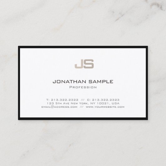 Modern Professioneel Creatief Monogram Duidelijk Visitekaartje (Achterkant)