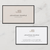 Modern Professioneel Creatief Monogram Eenvoudig Visitekaartje (Voorkant / Achterkant)