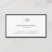 Modern Professioneel Creatief Monogram Eenvoudig Visitekaartje (Achterkant)