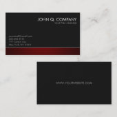 Modern professioneel donker Visitekaartje - rood (Voorkant / Achterkant)