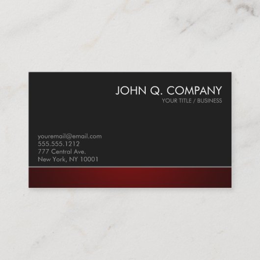 Modern professioneel donker Visitekaartje - rood (Voorkant)