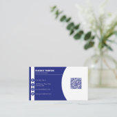 Modern professioneel donkerblauw elegant stijlvol visitekaartje (Staand voorkant)