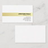 Modern Professioneel Eenvoudig Elegant Goud Wit Visitekaartje (Voorkant / Achterkant)