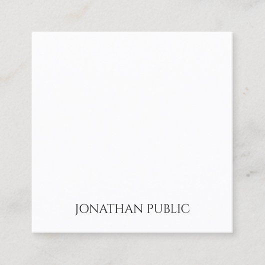 Modern Professioneel Eenvoudig Elegant Sjabloon Lu Vierkante Visitekaartje (Voorkant)