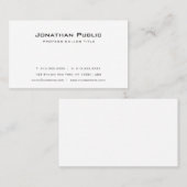 Modern Professioneel Eenvoudig Elegant Wit Visitekaartje (Voorkant / Achterkant)