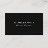 Modern Professioneel Eenvoudig Minimalistisch Zwar Visitekaartje (Voorkant)