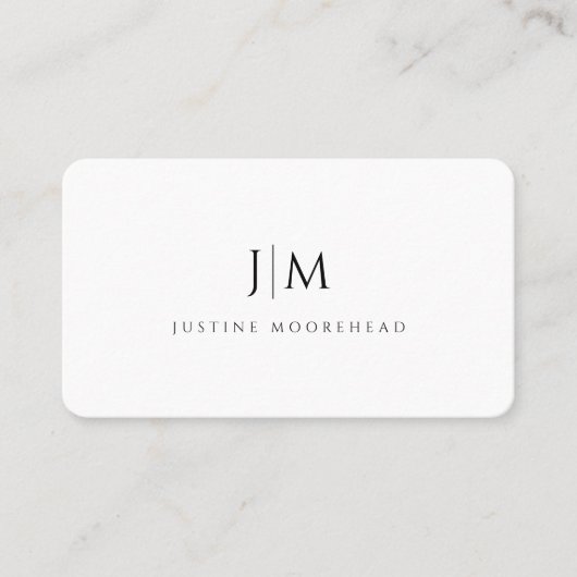 Modern Professioneel Eenvoudig Monogram Minimalist Visitekaartje (Voorkant)