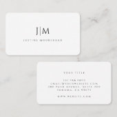Modern Professioneel Eenvoudig Monogram Minimalist Visitekaartje (Voorkant / Achterkant)