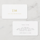 Modern Professioneel Eenvoudig Monogram Minimalist Visitekaartje (Voorkant / Achterkant)