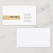 Modern Professioneel Eenvoudig Sjabloon Goud Wit Visitekaartje (Voorkant / Achterkant)